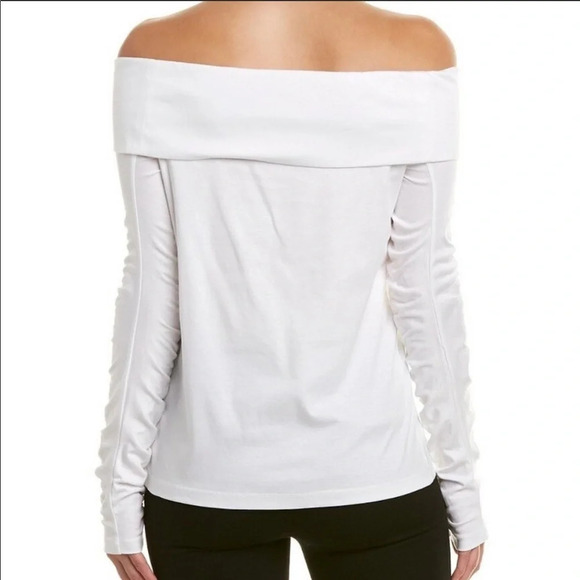 Tibi Mercerized Knit Off the Shoulder Top White Classic Casual Women’s 4 - Picture 2 of 12
